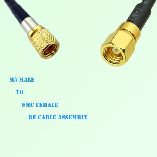 Microdot 10-32 M5 Male to SMC Female RF Cable Assembly