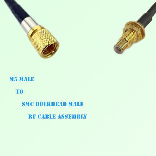 Microdot 10-32 M5 Male to SMC Bulkhead Male RF Cable Assembly