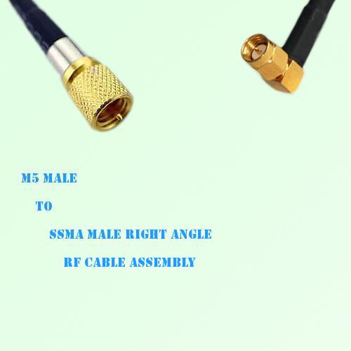 Microdot 10-32 M5 Male to SSMA Male Right Angle RF Cable Assembly Microdot 10-32 M5 Male to SSMA Male Right Angle RF Cable Assembly