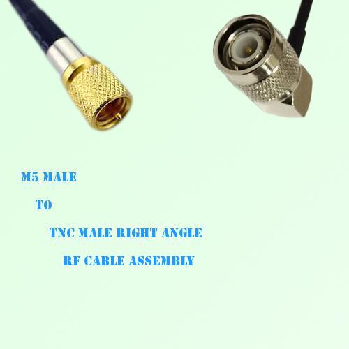 Microdot 10-32 M5 Male to TNC Male Right Angle RF Cable Assembly