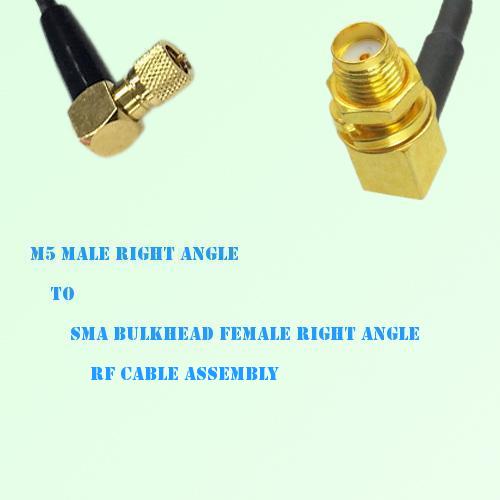 Microdot 10-32 M5 Male R/A to SMA Bulkhead Female R/A RF Cable