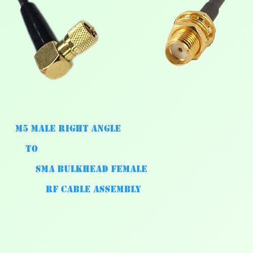 Microdot 10-32 M5 Male R/A to SMA Bulkhead Female RF Cable Assembly