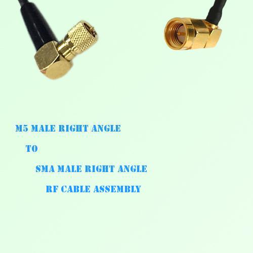 Microdot 10-32 M5 Male R/A to SMA Male R/A RF Cable Assembly
