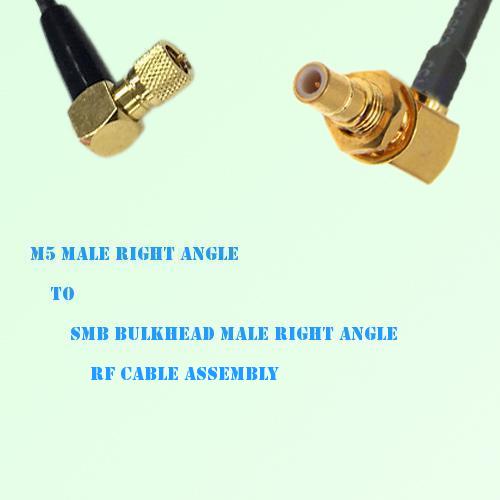Microdot 10-32 M5 Male R/A to SMB Bulkhead Male R/A RF Cable Assembly