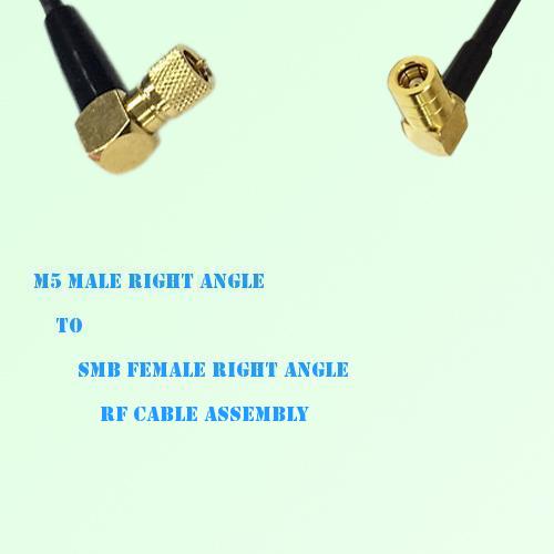 Microdot 10-32 M5 Male R/A to SMB Female R/A RF Cable Assembly