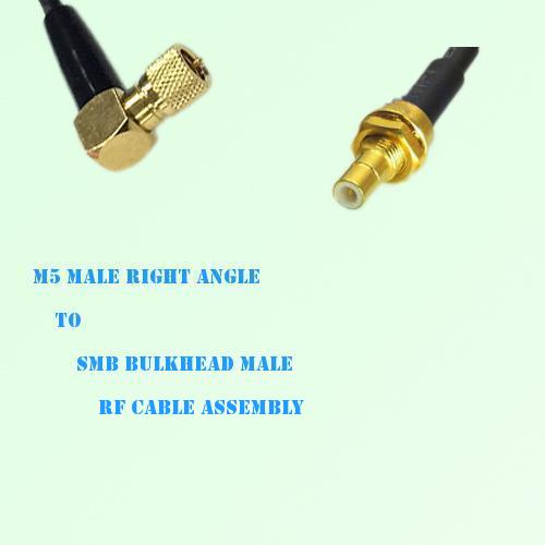 Microdot 10-32 M5 Male R/A to SMB Bulkhead Male RF Cable Assembly