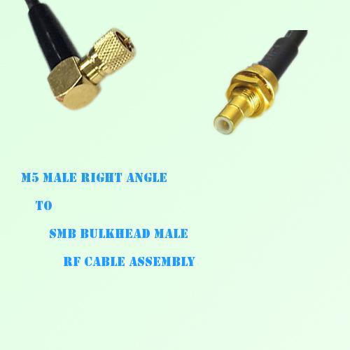 Microdot 10-32 M5 Male R/A to SMB Bulkhead Male RF Cable Assembly Microdot 10-32 M5 Male R/A to SMB Bulkhead Male RF Cable Assembly