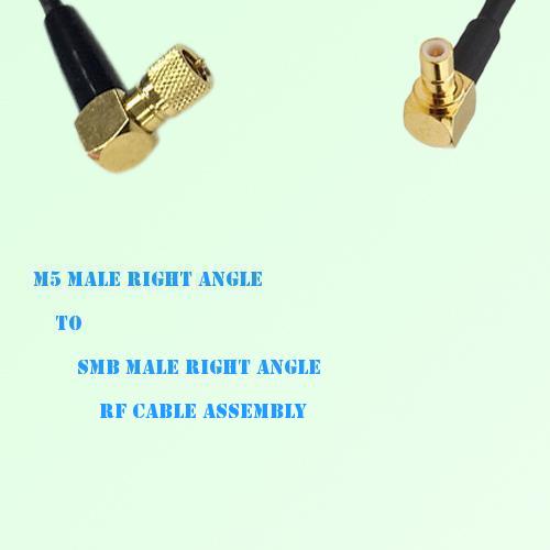Microdot 10-32 M5 Male R/A to SMB Male R/A RF Cable Assembly