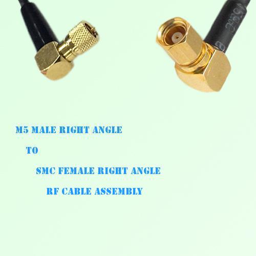 Microdot 10-32 M5 Male R/A to SMC Female R/A RF Cable Assembly