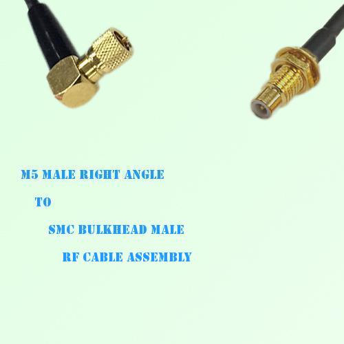 Microdot 10-32 M5 Male R/A to SMC Bulkhead Male RF Cable Assembly