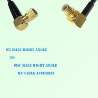 Microdot 10-32 M5 Male R/A to SMC Male R/A RF Cable Assembly