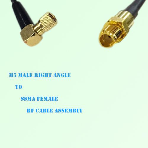 Microdot 10-32 M5 Male Right Angle to SSMA Female RF Cable Assembly