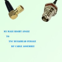 Microdot 10-32 M5 Male R/A to TNC Bulkhead Female RF Cable Assembly