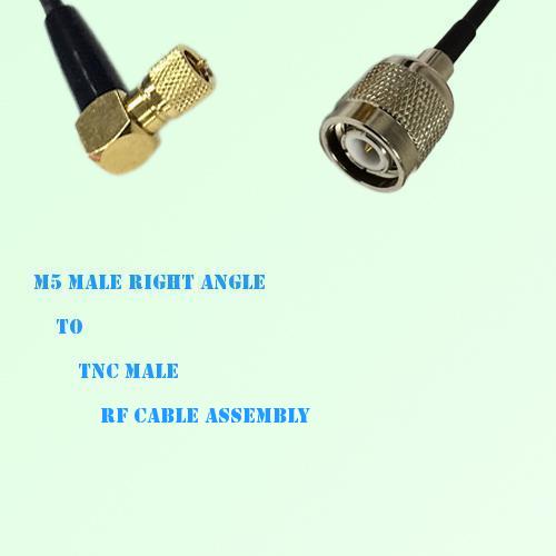 Microdot 10-32 M5 Male Right Angle to TNC Male RF Cable Assembly