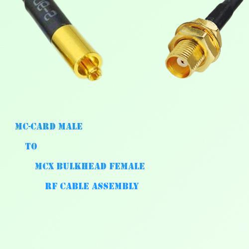 MC-Card Male to MCX Bulkhead Female RF Cable Assembly