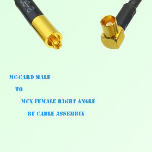 MC-Card Male to MCX Female Right Angle RF Cable Assembly