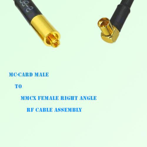 MC-Card Male to MMCX Female Right Angle RF Cable Assembly