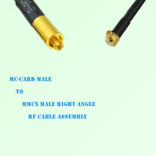MC-Card Male to MMCX Male Right Angle RF Cable Assembly MC-Card Male to MMCX Male Right Angle RF Cable Assembly