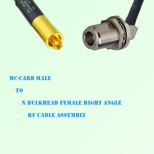 MC-Card Male to N Bulkhead Female Right Angle RF Cable Assembly