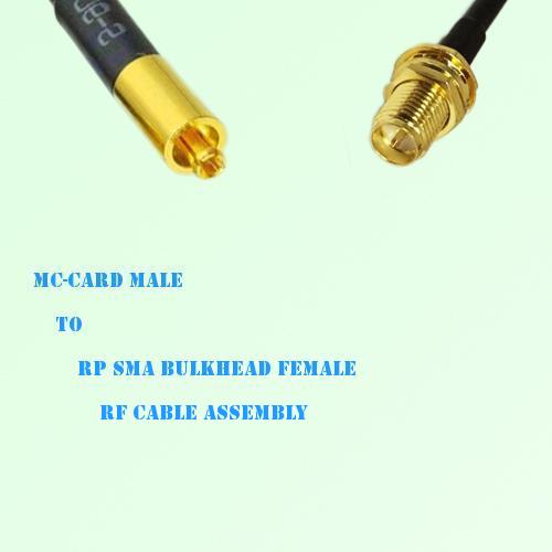 MC-Card Male to RP SMA Bulkhead Female RF Cable Assembly