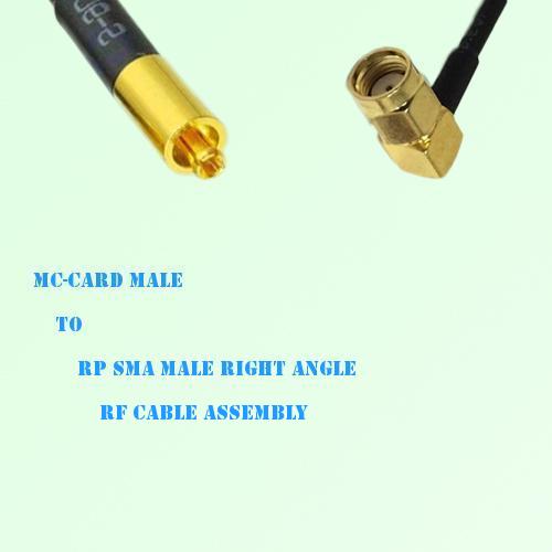 MC-Card Male to RP SMA Male Right Angle RF Cable Assembly MC-Card Male to RP SMA Male Right Angle RF Cable Assembly