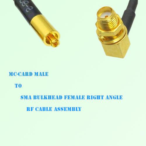 MC-Card Male to SMA Bulkhead Female Right Angle RF Cable Assembly