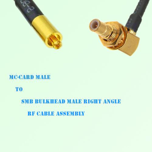 MC-Card Male to SMB Bulkhead Male Right Angle RF Cable Assembly