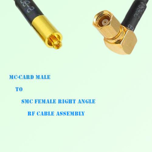 MC-Card Male to SMC Female Right Angle RF Cable Assembly MC-Card Male to SMC Female Right Angle RF Cable Assembly