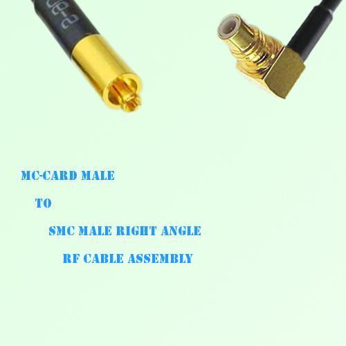 MC-Card Male to SMC Male Right Angle RF Cable Assembly
