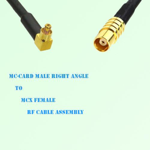 MC-Card Male Right Angle to MCX Female RF Cable Assembly