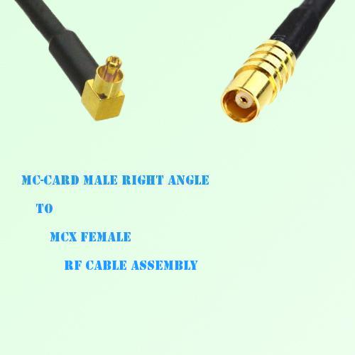 MC-Card Male Right Angle to MCX Female RF Cable Assembly MC-Card Male Right Angle to MCX Female RF Cable Assembly