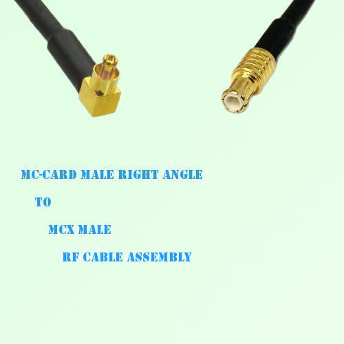 MC-Card Male Right Angle to MCX Male RF Cable Assembly