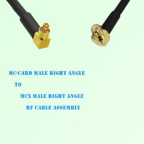 MC-Card Male Right Angle to MCX Male Right Angle RF Cable Assembly