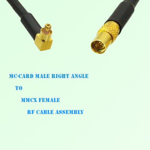 MC-Card Male Right Angle to MMCX Female RF Cable Assembly MC-Card Male Right Angle to MMCX Female RF Cable Assembly