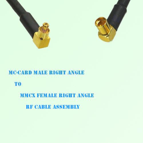 MC-Card Male Right Angle to MMCX Female Right Angle RF Cable Assembly