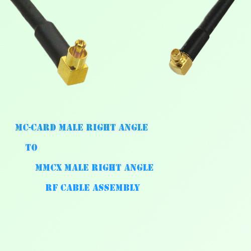MC-Card Male Right Angle to MMCX Male Right Angle RF Cable Assembly