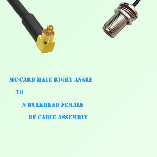 MC-Card Male Right Angle to N Bulkhead Female RF Cable Assembly