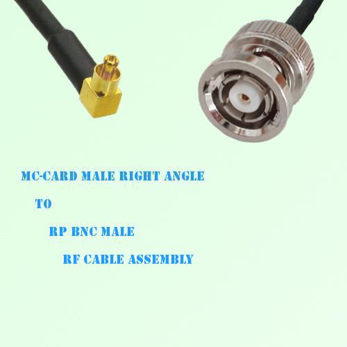 MC-Card Male Right Angle to RP BNC Male RF Cable Assembly