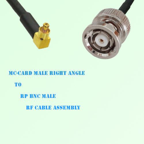 MC-Card Male Right Angle to RP BNC Male RF Cable Assembly MC-Card Male Right Angle to RP BNC Male RF Cable Assembly