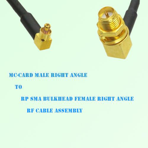 MC-Card Male R/A to RP SMA Bulkhead Female R/A RF Cable Assembly MC-Card Male R/A to RP SMA Bulkhead Female R/A RF Cable Assembly