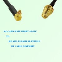 MC-Card Male Right Angle to RP SMA Bulkhead Female RF Cable Assembly