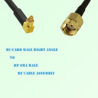 MC-Card Male Right Angle to RP SMA Male RF Cable Assembly