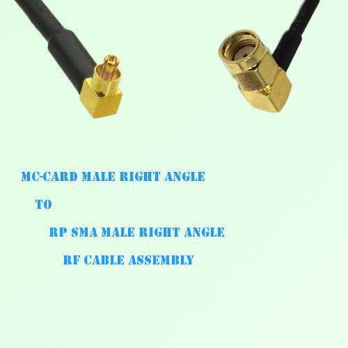 MC-Card Male Right Angle to RP SMA Male Right Angle RF Cable Assembly