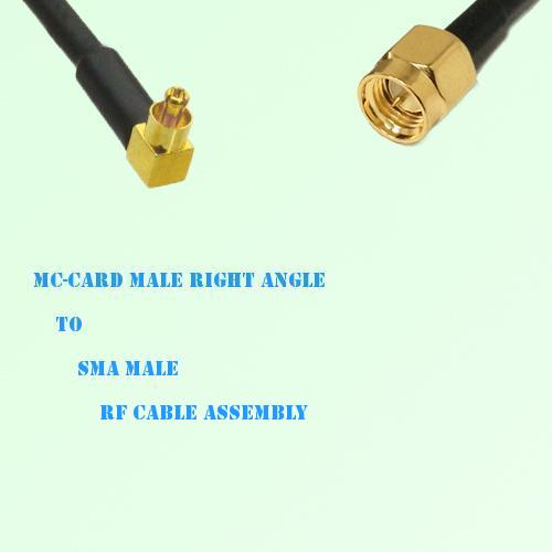 MC-Card Male Right Angle to SMA Male RF Cable Assembly