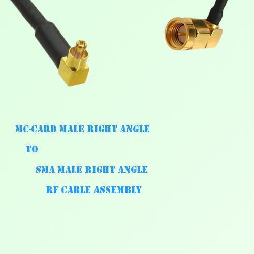MC-Card Male Right Angle to SMA Male Right Angle RF Cable Assembly
