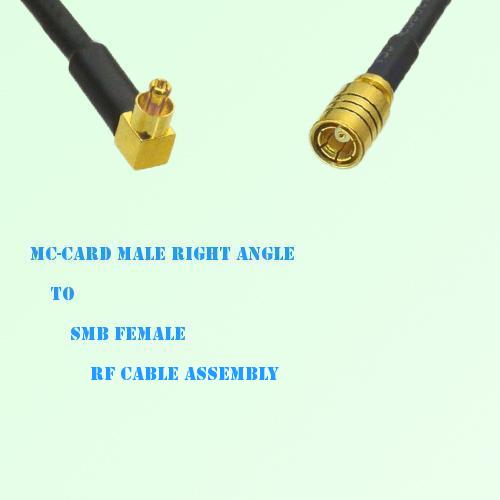 MC-Card Male Right Angle to SMB Female RF Cable Assembly