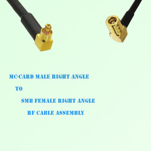 MC-Card Male Right Angle to SMB Female Right Angle RF Cable Assembly