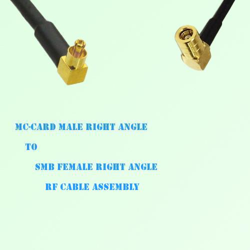 MC-Card Male Right Angle to SMB Female Right Angle RF Cable Assembly MC-Card Male Right Angle to SMB Female Right Angle RF Cable Assembly