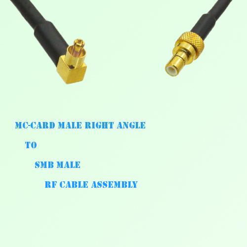 MC-Card Male Right Angle to SMB Male RF Cable Assembly MC-Card Male Right Angle to SMB Male RF Cable Assembly
