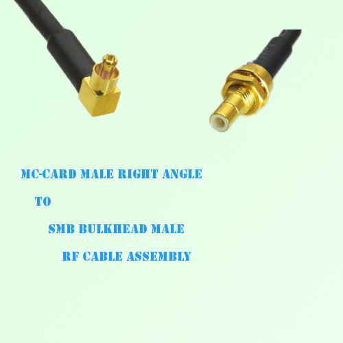 MC-Card Male Right Angle to SMB Bulkhead Male RF Cable Assembly MC-Card Male Right Angle to SMB Bulkhead Male RF Cable Assembly
